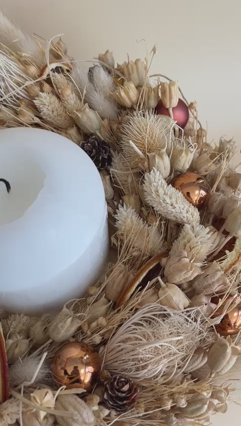 Adventskranz Trockenblumen Weihnachten