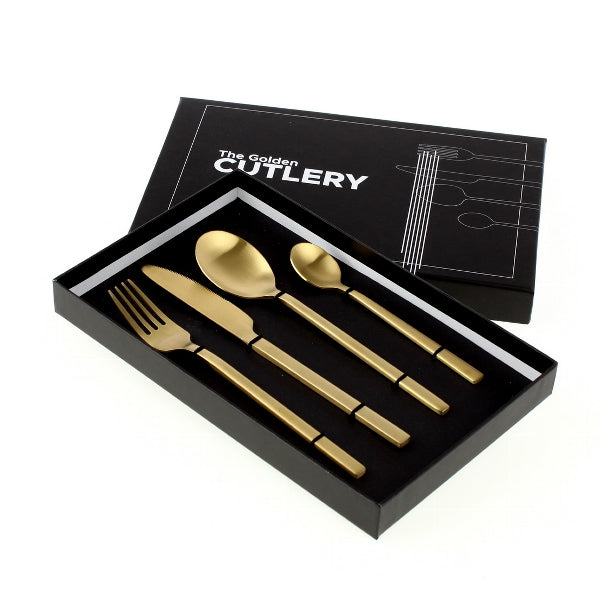 Besteck Set Cutlery 4-teilig Gold