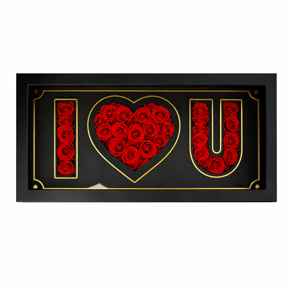 Rosenbox I love you mit roten Rosen 