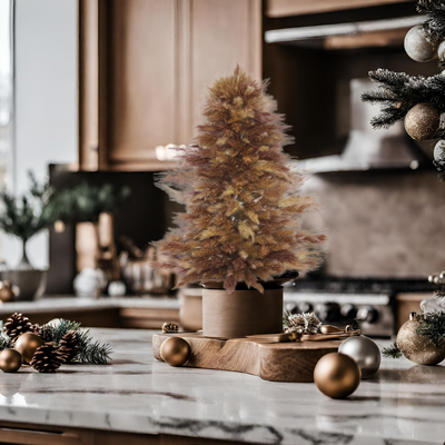 Weihnachtsbaum Pampasgras klein braun