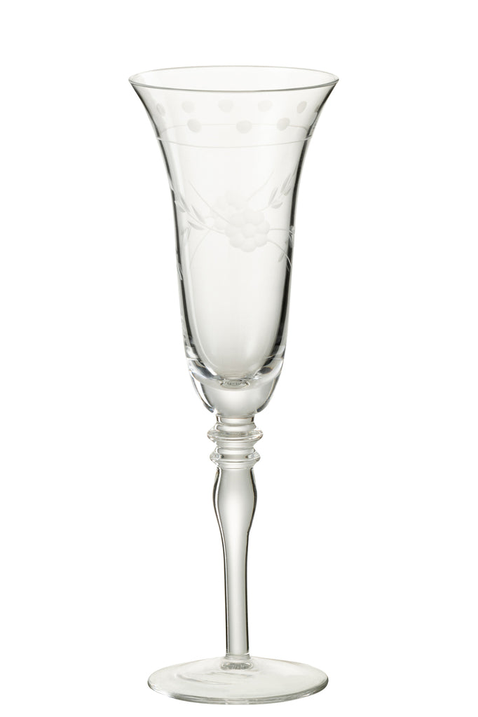 Champagnerglas graviertes Glas transparent