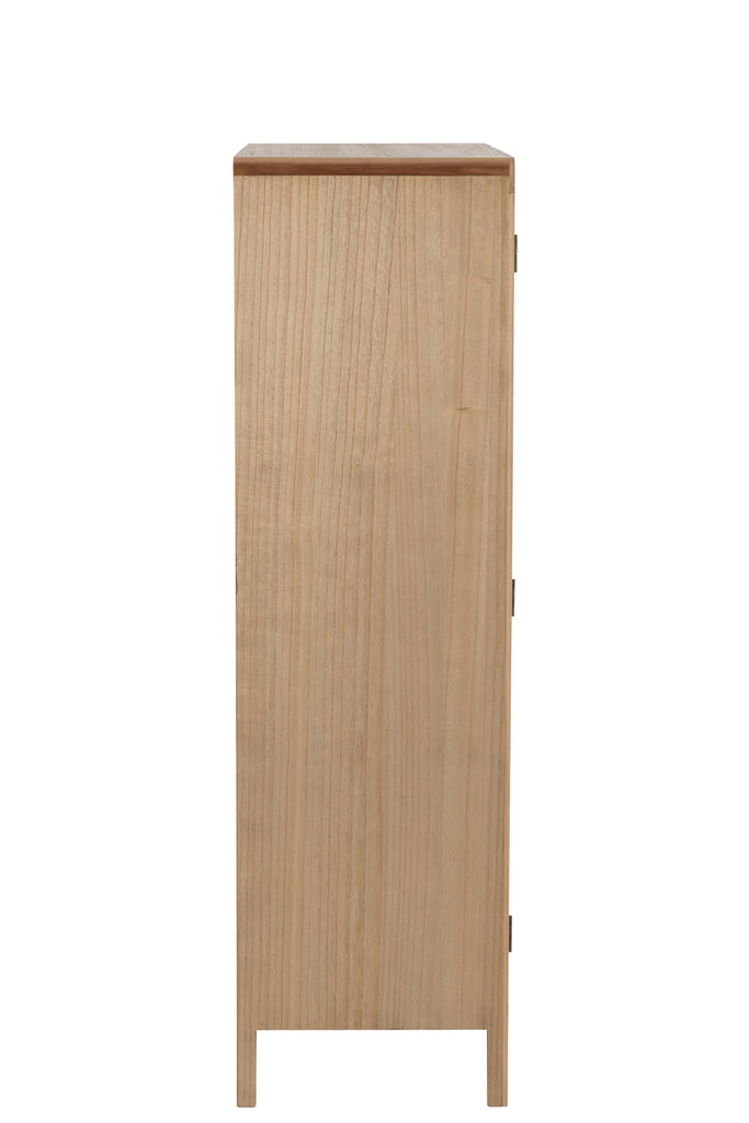 Kleiderschrank 2 Türen Holz/Rattan Natur