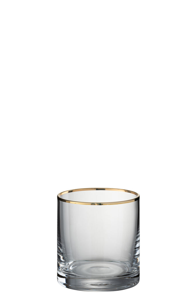 Glas Transparent Goldener Rand Trinkglas