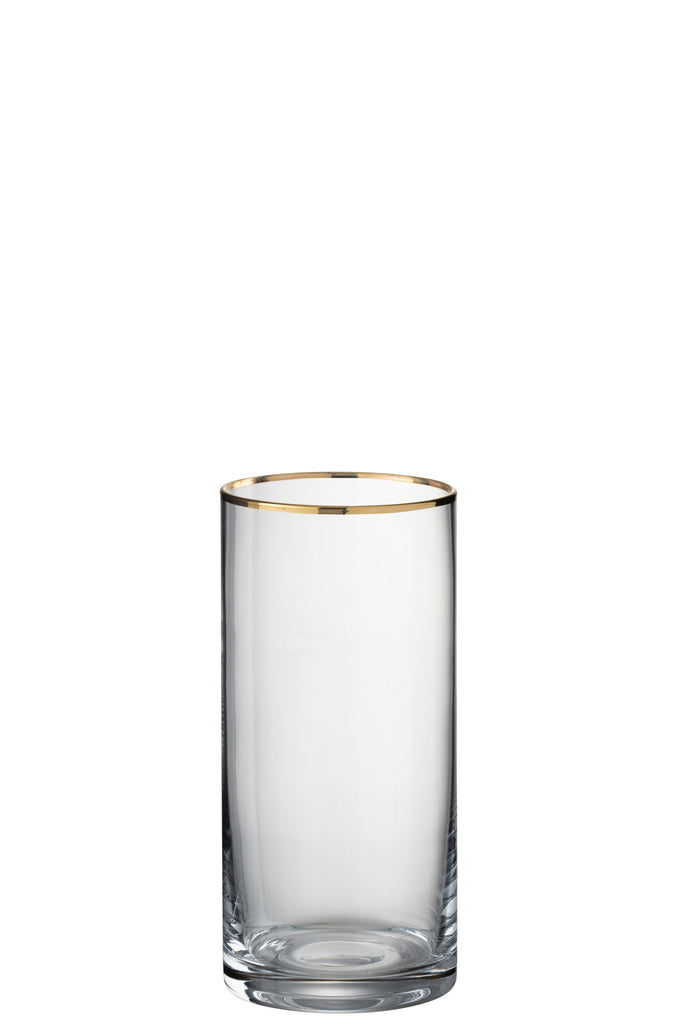 Trinkglasrand Zylinderhochglas Transparent/Gold