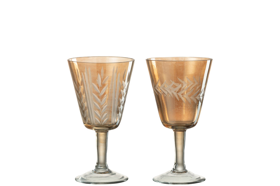 Trinkglas mit Fuss Vertikales Stielglas Gold Sortiment 2 Stk.