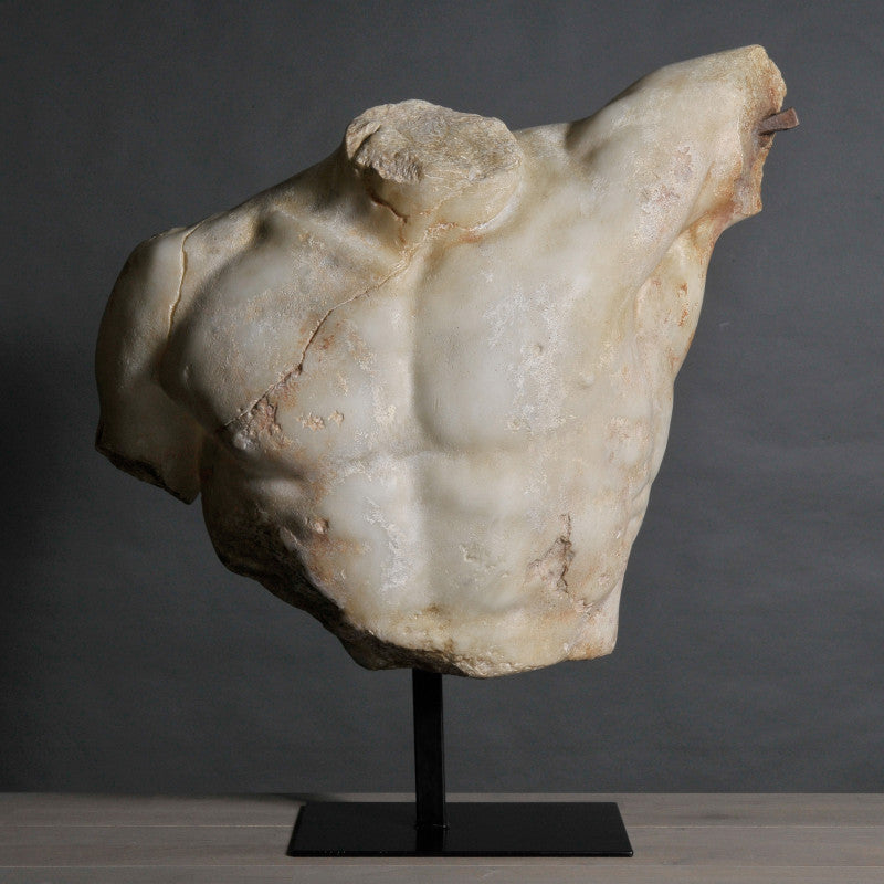 Deko Objekt Griechische Skulptur Antiker Kämpfender Gladiator (Agasias – Louvre) Torso