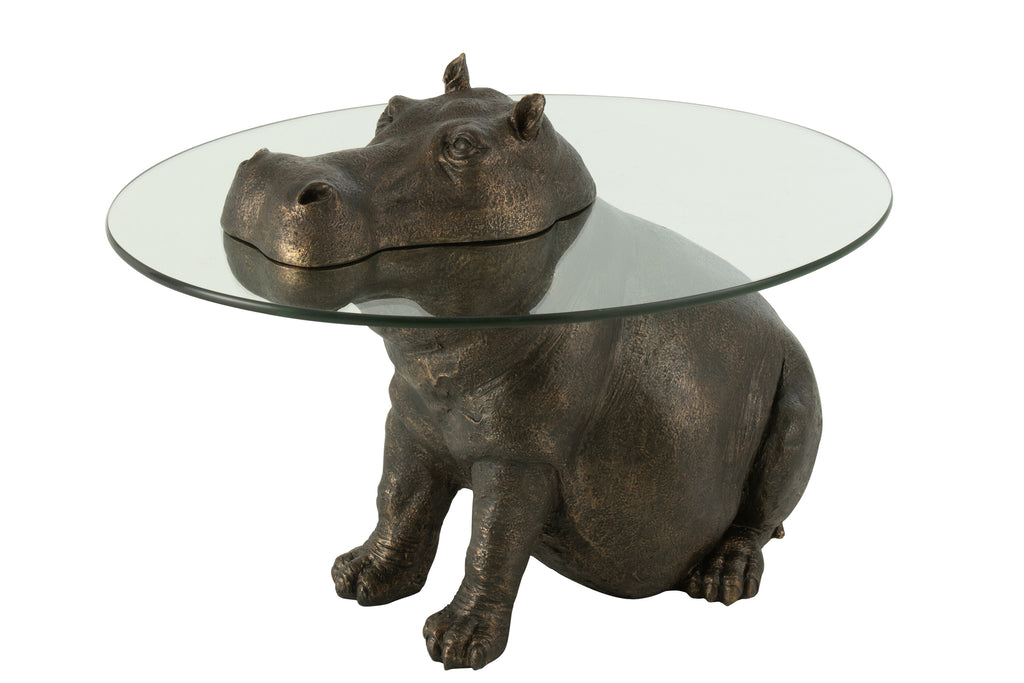 Tisch Nilpferd Bronze