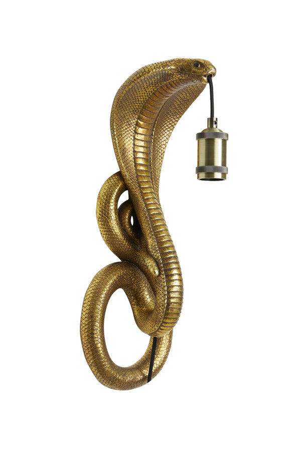 Wandlampe Schlange Antik Bronze