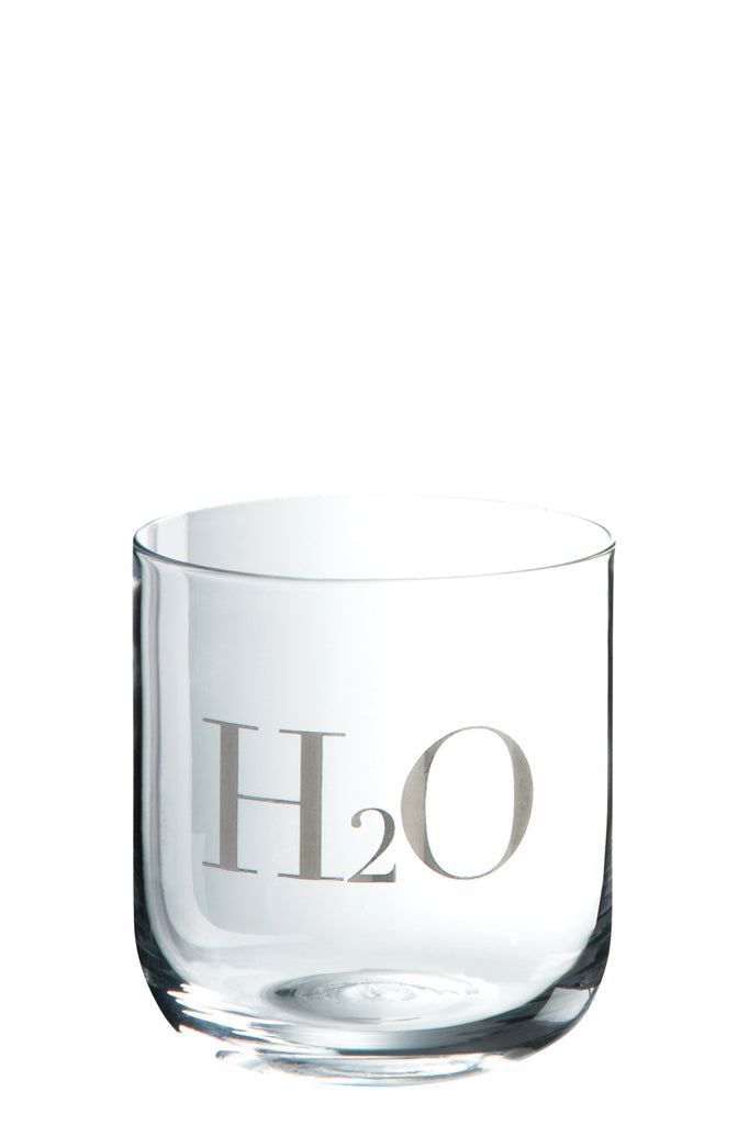 Glas H2O Trinkglas Silber