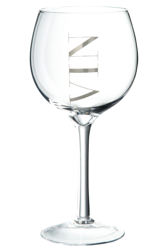 Weinglas Weiss Transparent/Silber