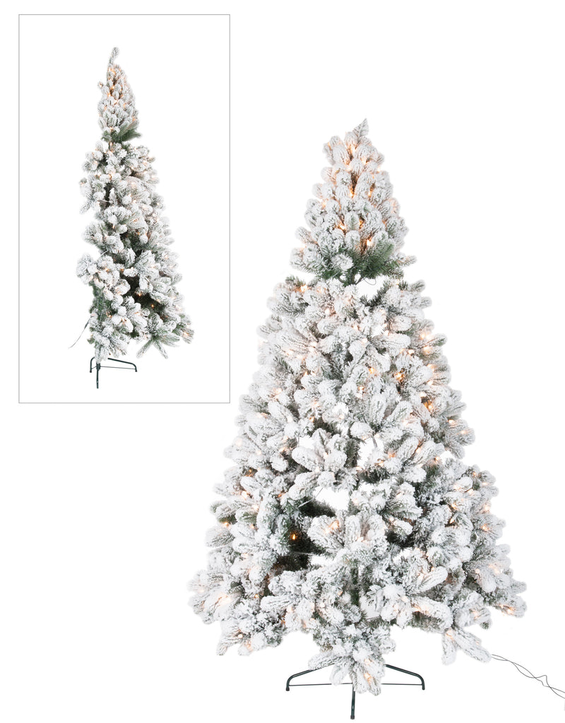 Weihnachtsbaum + LED mit Schnee Halbwand 