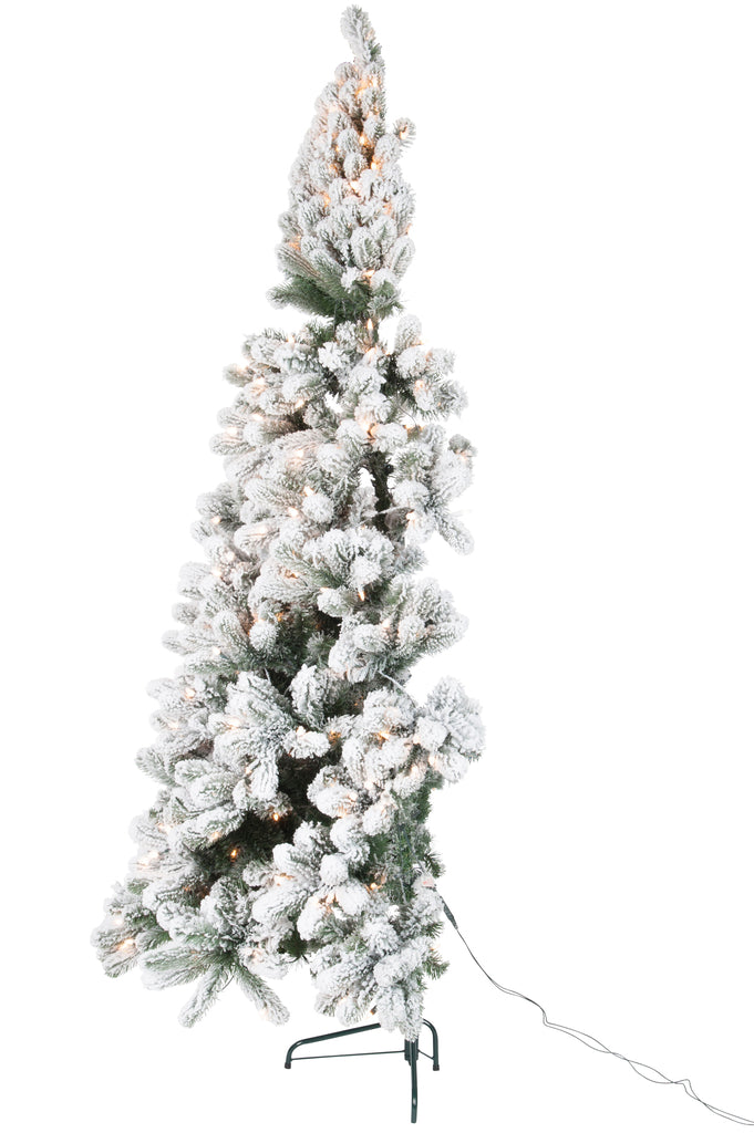 Weihnachtsbaum + LED mit Schnee Halbwand 