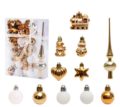 Weihnachtskugel Set mit Baumspitze