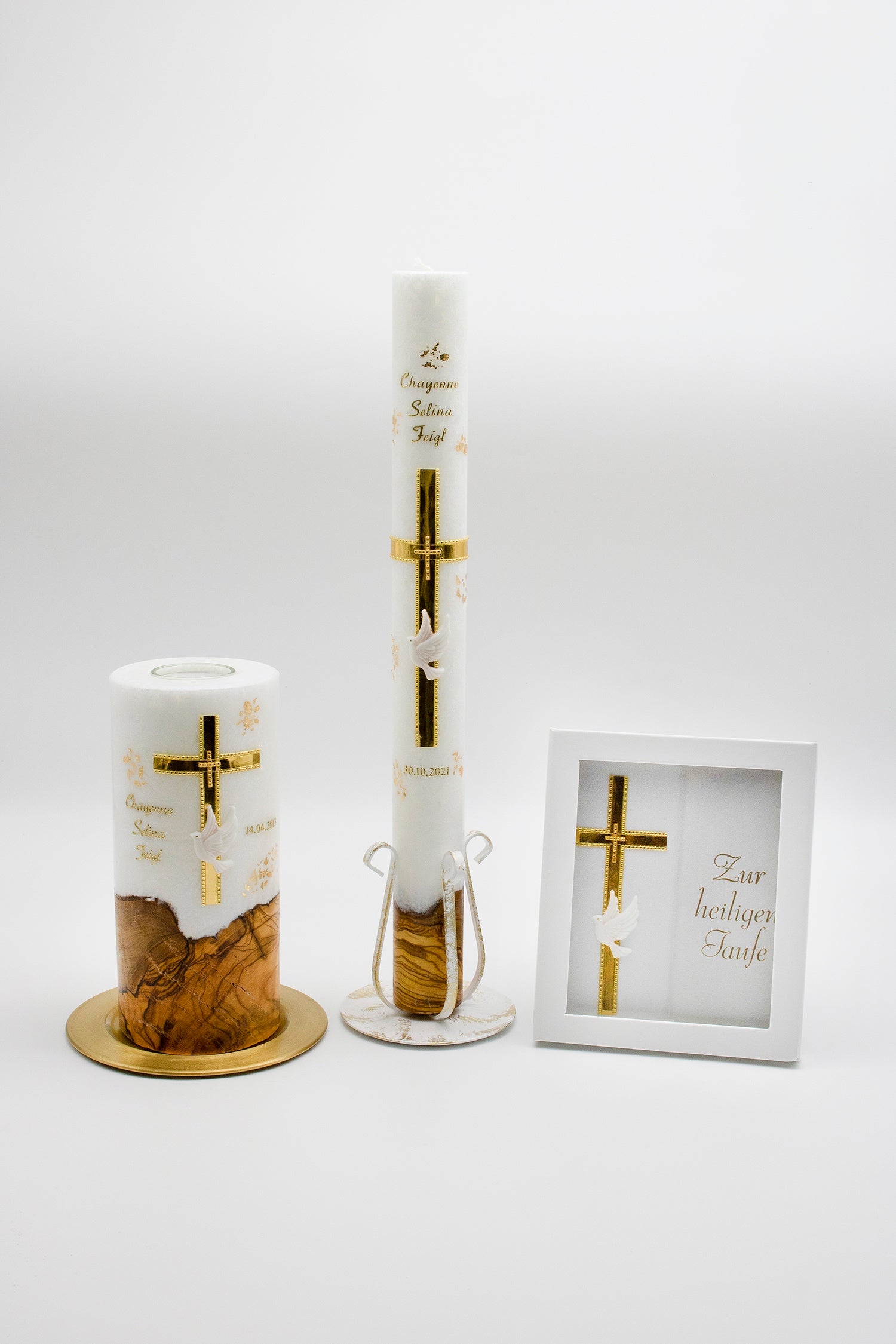 Communion Candle Baptismal Candle Girls Boys Tree of Life 2024 Cross Dove Water