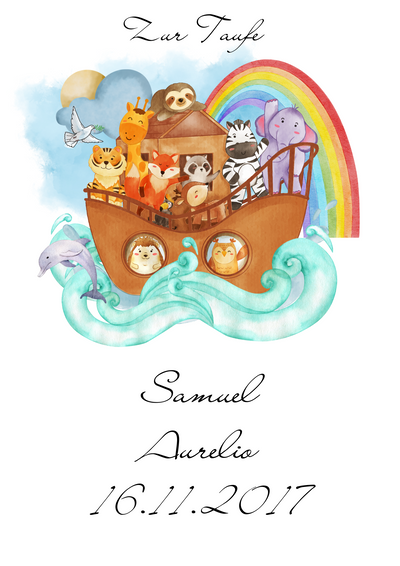 Taufkerze Arche Noah