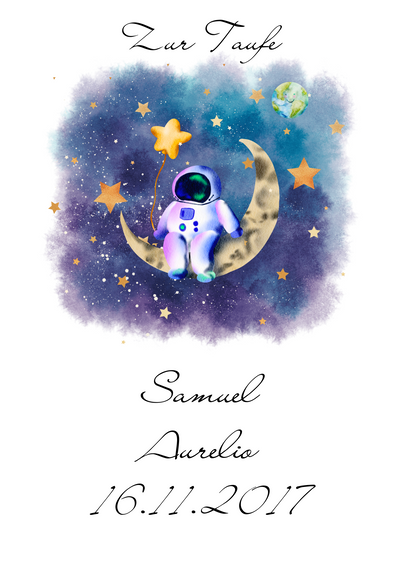 Taufkerze Astronaut